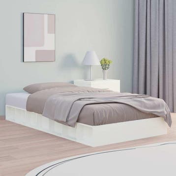 vidaXL Bedframe massief hout wit 120x190 cm, Verzenden, Wit, Nieuw, 190 cm of minder