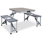 vidaXL Campingtafel inklapbaar met 4 zitjes staal en, Verzenden, Nieuw