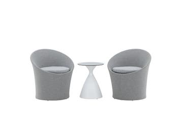Lounge/Balkon Set- Luuk Wit/Grijs Tafel 2 Kussens The, Verzenden, Nieuw
