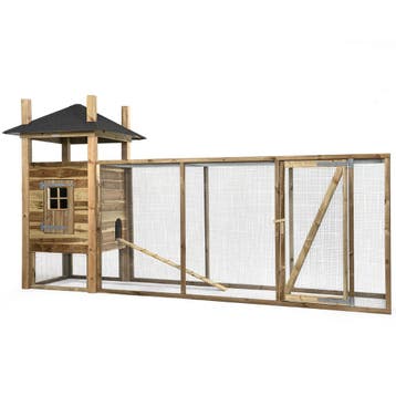 Houten Kippenhok Hooiberg Floor XL - VOLDUX - Links, Dieren en Toebehoren, Pluimvee | Toebehoren, Verzenden, Nieuw