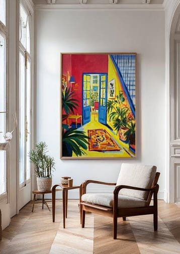 E. García - Salón amarillo XL, Antiek en Kunst, Kunst | Schilderijen | Modern