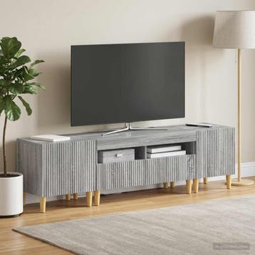 vidaXL 3-delige LED TV-kast ARNHEM 3 st Grijs Sonoma Bewerkt, Minder dan 50 cm, Verzenden, Nieuw, Minder dan 100 cm