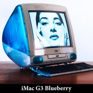 Apple iMac G3 Blueberry including keyboard & hockey-puck, Nieuw