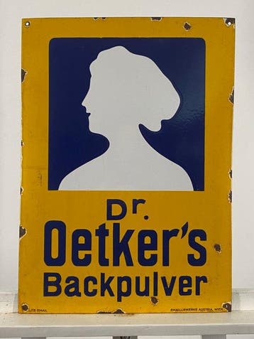 Dr. Oetker - Emaille bord - 51x37 cm - Gemaakt van een dikke