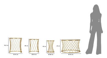 TAFEL NOAH GOUD SET 4 STUKS CM Ø 70X45-47X54,5-36x50-28x45, Huis en Inrichting, Tafels | Salontafels, Ophalen of Verzenden, Nieuw