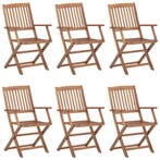 Tuinstoelen 6 st inklapbaar massief acaciahout, Tuin en Terras, Tuinstoelen, Verzenden, Nieuw