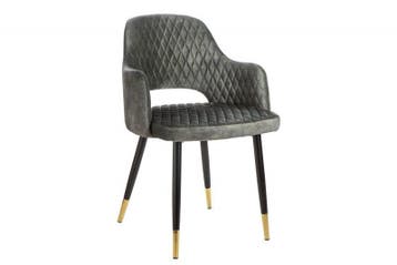 Elegante stoel PARIS groen fluweel decoratief quilten en, Ophalen of Verzenden, Nieuw