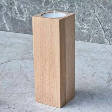 HOCHO Beukenhouten Waxinelichthouder – 50x50x150 mm – El, Ophalen of Verzenden, Nieuw