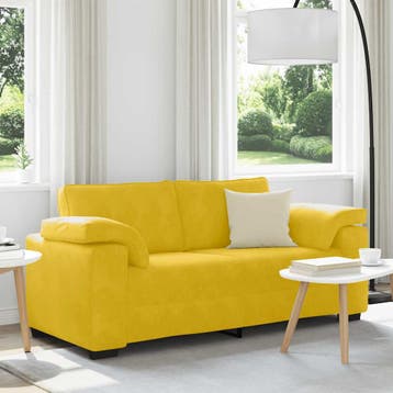 vidaXL Loveseat Sofa Geel 180x77x82 cm Fluweel, Verzenden, Nieuw, Stof
