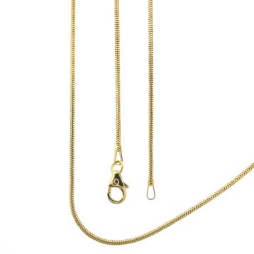 Gouden slangenschakel ketting, Ophalen of Verzenden, Gebruikt, Goud, Goud