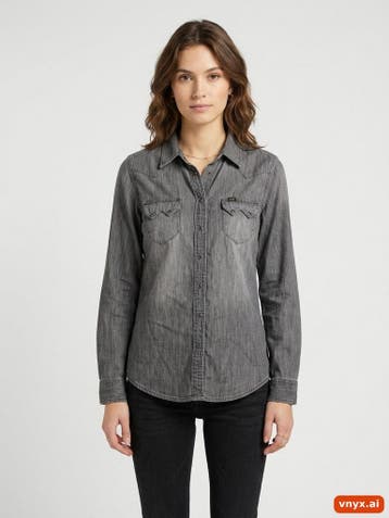 Lee Casual overhemden Dames maat S Grijs Vintage, Ophalen of Verzenden, Nieuw