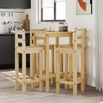 vidaXL 5-delige Barset massief grenenhout, Verzenden, Nieuw