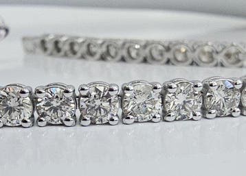 Zonder minimumprijs - Armband - 14 karaat Witgoud - 5.19ct., Sieraden, Tassen en Uiterlijk, Armbanden, Nieuw