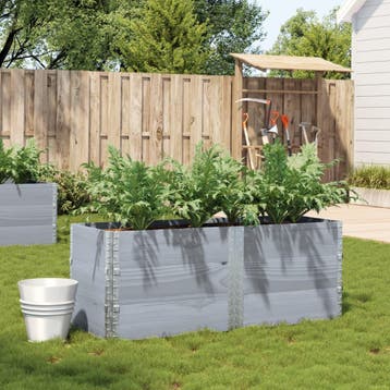 vidaXL Plantenbak 150x50 cm massief grenenhout grijs, Verzenden, Nieuw, Hout