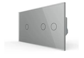 Slimme Lichtschakelaar Livolo 1+2 | Wissel | Grijs Glas, Ophalen of Verzenden, Nieuw, Schakelaar