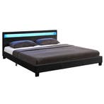 Gestoffeerd bed Paris - 140 x 200 cm - Zwart - LED Verlichti, Huis en Inrichting, Verzenden, Nieuw