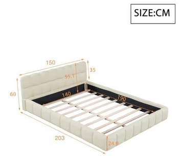 Gestoffeerd bed 140x190 linnen met lattenbodem, Verzenden, Nieuw