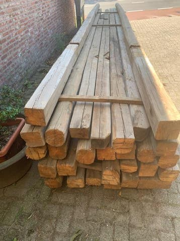 Oud grenen balken12-13,5 m  x 14-15,5 cm x  6 -6,5 meter, Gebruikt, Grenen, Balk, 50 mm of meer