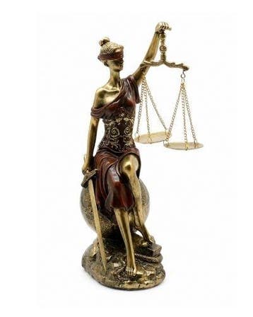 sculptuur, Lady Justice (Justitia) Sculpture – Bronze Effect