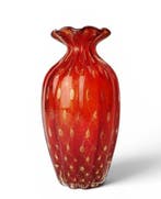 Vaas - Muranoglas - Vaas bolle goud 24 kt VR