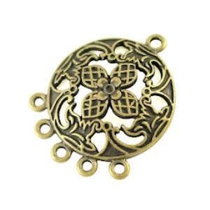 2x Kroonluchter Ornament Metaal Brons 29,9x22,9 mm, Ophalen of Verzenden, Nieuw, Kraal