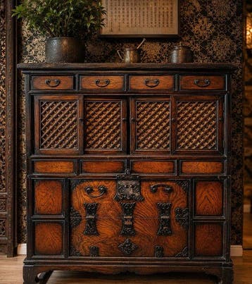 Kabinet - Hout, Smeedijzer - Zuid-Korea - Koreaanse Morijang