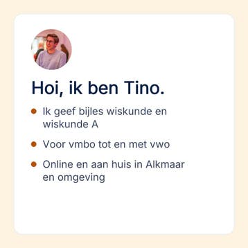 Wiskunde bijles in Alkmaar voor vmbo tot en met vwo, Privéles, Bijles