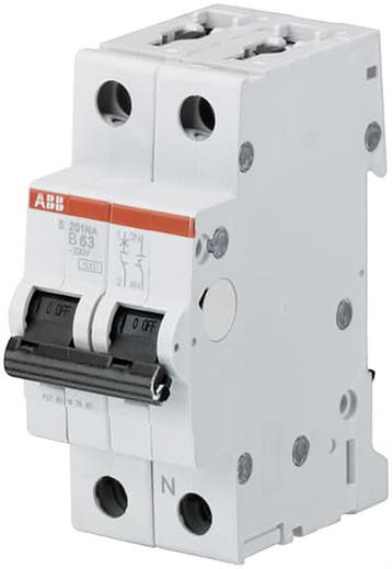 ABB S201-B63NA 6 KA AUTOMAAT 1P+N B KAR 63A, Ophalen of Verzenden, Nieuw, Groepenkast