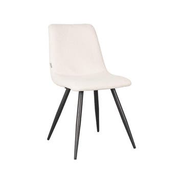 Stoel Jep | Ivoor | Teddy | Zwart Metalen Frame | 2 stuks, Verzenden, Nieuw in verpakking