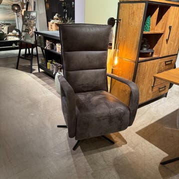 Relaxfauteuil Seduto Microleder Dakota Grey Elektrisch -, Ophalen of Verzenden, Nieuw, 75 tot 100 cm, 50 tot 75 cm