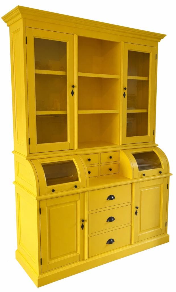 Buffetkast zinkgeel Bastiaan 150cm, Huis en Inrichting, Kasten | Buffetkasten, Ophalen of Verzenden