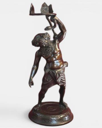 sculptuur, Sileno di Pompei - 33.5 cm - Brons