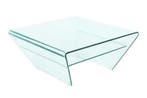 Moderne glazen salontafel FANTOME 70cm trapeziumvormig met, Huis en Inrichting, Tafels | Salontafels, Ophalen of Verzenden, Nieuw