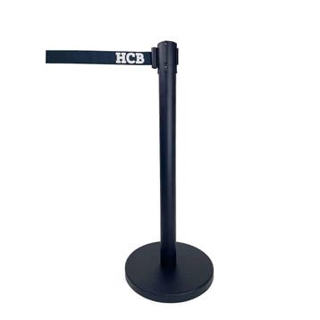 HCB Afzetpaal - trekband - 200 cm - zwart - RVS, Verzenden, Nieuw in verpakking, Overige typen