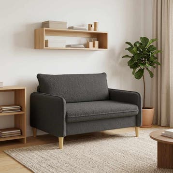 vidaXL XXL fauteuil Donkergrijs Bouclé, Huis en Inrichting, Verzenden, Nieuw