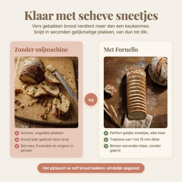 Fornello Handmatige Broodsnijmachine - Snijmachine van Hout, Huis en Inrichting, Keuken | Keukenbenodigdheden, Ophalen of Verzenden