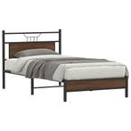 vidaXL Bedframe zonder matras 107x203 cm spaanplaat bruin, Eenpersoons, Bruin, Verzenden, Nieuw