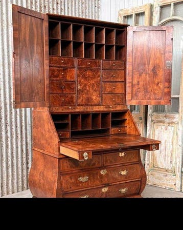 Secretaire - Schrijfkabinet, topbureau, bureau, klep bureau,, Antiek en Kunst, Antiek | Meubels | Stoelen en Banken