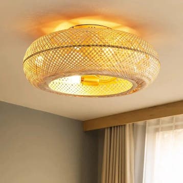 Bamboe LED Plafondventilator 50 cm Stil Design, Verzenden, Nieuw