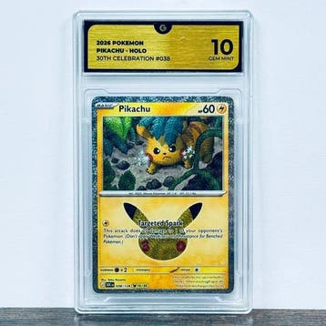 Pokémon Graded card - Pikachu 038 - 30th Anniversary –, Nieuw