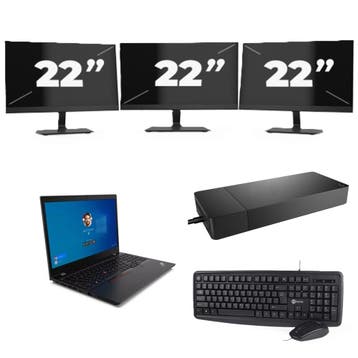 Lenovo ThinkPad L15 G2 -   i3-11e  16GB  - 256GB  + 3x 22 in, Verzenden, Refurbished, 11e Generatie, SSD