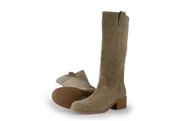 Manfield Laarzen in maat 38 Beige, Hoge laarzen, Verzenden, Beige, Zo goed als nieuw