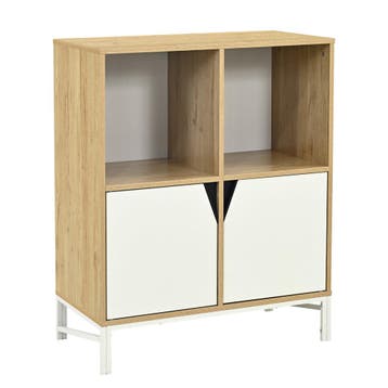 Kast Kerrköndam 94x76x40 cm Eikenlook/Wit [en.casa], Verzenden, Nieuw