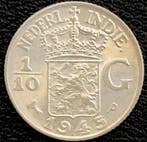 Nederlands Indie zilveren 1/10 Gulden (1918-1945), Verzenden, Zilver, Koningin Wilhelmina, Losse munt