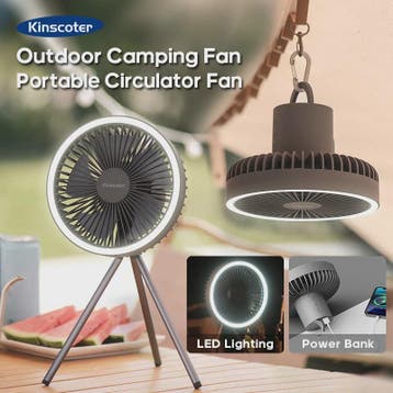 Draagbare Camping Ventilator met 10000mAh Batterij, LED Verl, Verzenden, Nieuw