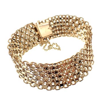 Gouden Bismarck schakelarmband., Ophalen of Verzenden, Gebruikt, Goud, Goud