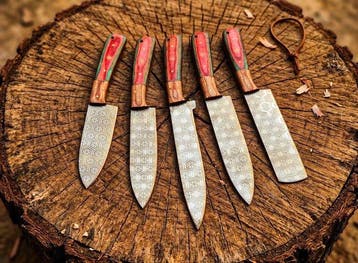 Kitchen, Chef Knife with Cleaver , Etching Hand Forged in