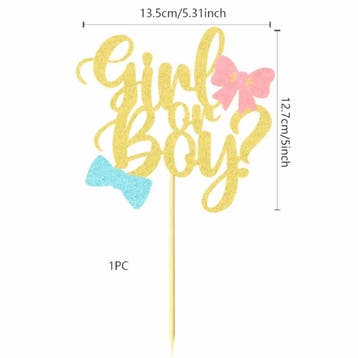 Houten genderreveal taart topper Girl or Boy, Hobby en Vrije tijd, Taarten en Cupcakes maken, Verzenden, Nieuw, Taarten of Cupcakes