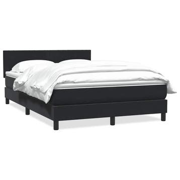 vidaXL Boxspring met matras fluweel zwart 160x210 cm, Verzenden, Zwart, Stof, Nieuw