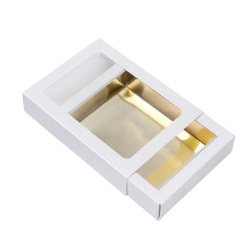 Chocoladeletterdoos Klein GK1 Wit / Goud 3st, Verzenden, Nieuw